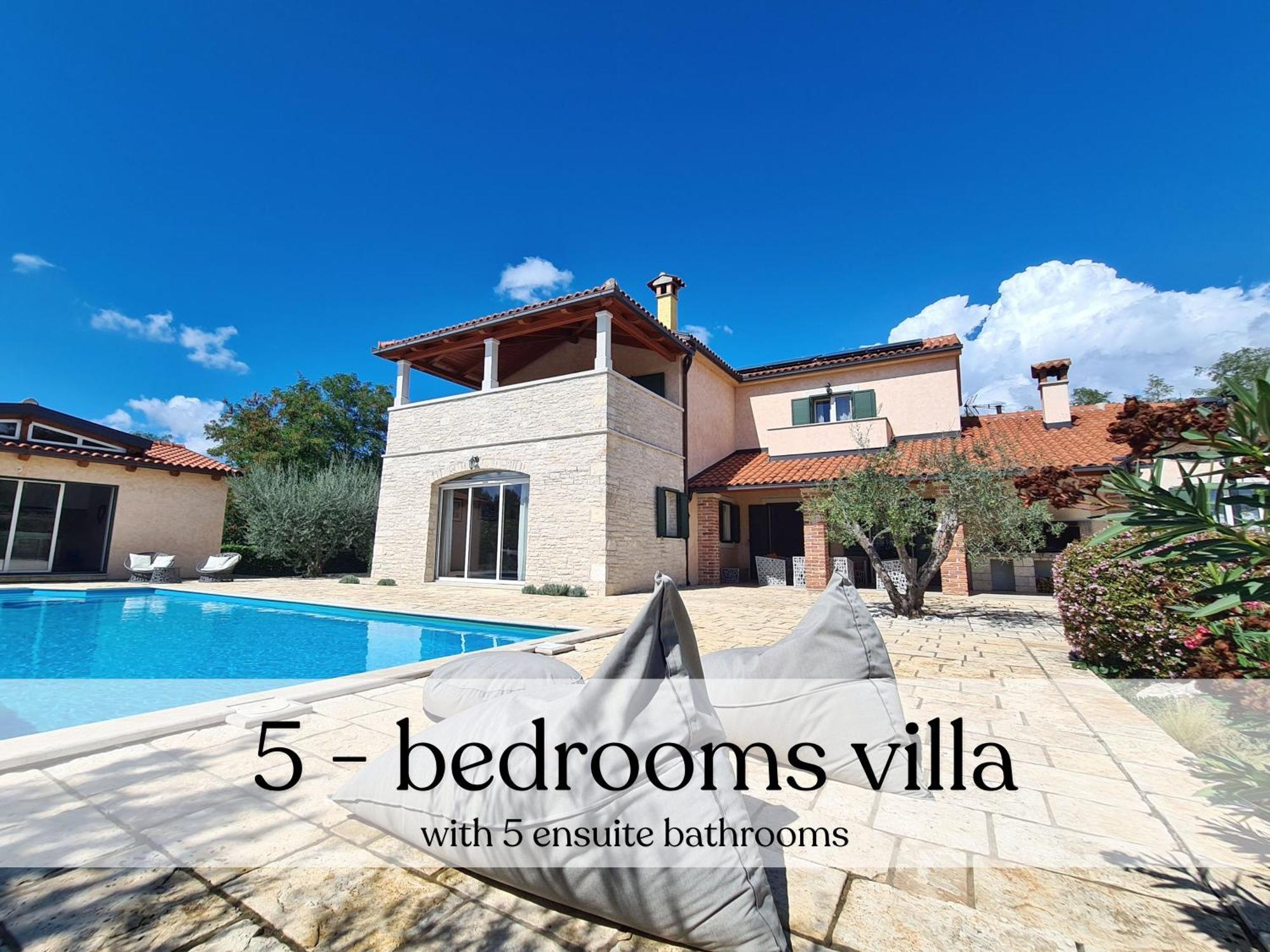 Spacious Villa With Pool, Indoor Jacuzzi And Sauna Near Porec Višnjan المظهر الخارجي الصورة